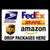 Drop Packages Here Fedex Usps Amazon Ups Dhl Sign / Decal  Slg Ms022 / Magnetic Sign