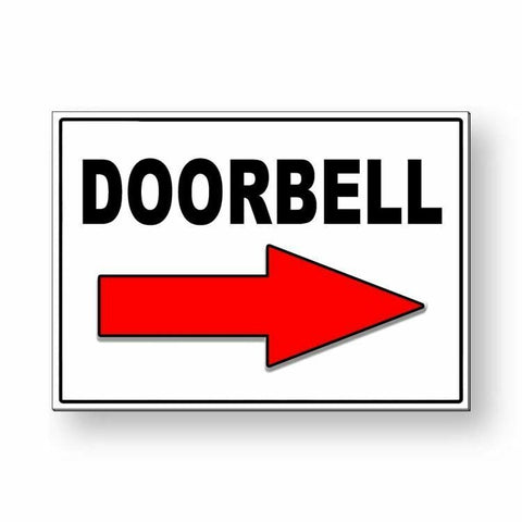 Doorbell Arrow Right Sign / Decal   Ms046 / Magnetic Sign