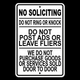 No Soliciting Do Not Knock Post Ads Leave Flyers Do Not Disturb Metal Sign/ Magnetic Sign / Decal  Si009