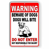 Warning Beware Of Dogs Do Not Enter Dogs Will Bite Sign / Decal  Pitbull Sbd027 / Magnetic Sign
