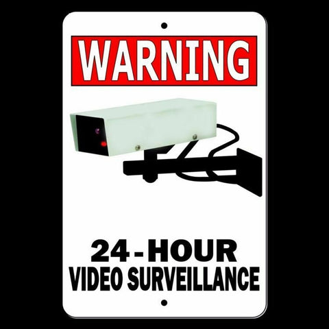 24 Hour Video Camera Surveillance Security Sign / Decal  S0007 / Magnetic Sign