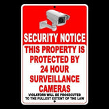 Security Notice This Property Protected 24 Hour Surveillance Cameras Sign / Decal  Ssn002 / Magnetic Sign