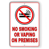 No Smoking Or Vaping On Premises Sign / Decal  Area Sns016 / Magnetic Sign