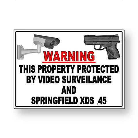 Protected By Video Surveillance And Xds .45 Sign / Decal   /  Ms003 / Magnetic Sign