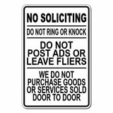 No Soliciting Do Not Ring Knock Disturb Leave Flyers Stop Sign / Decal  Alarm Door I009 / Magnetic Sign