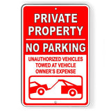 Private Property No Parking Vehicles Towed Sign / Decal  Pp007 / Magnetic Sign