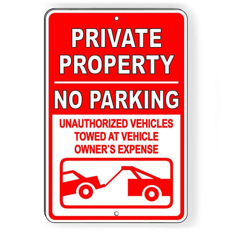 Private Property No Parking Vehicles Towed Sign / Decal  Pp007 / Magnetic Sign