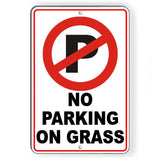 No Parking On Grass Sign / Decal  Warning Do Not Block Snp008 / Magnetic Sign