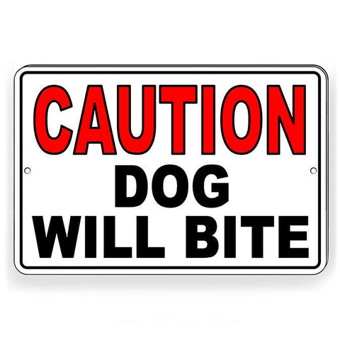 Caution Dog Will Bite Sign / Decal  Security Warning Sbd003 / Magnetic Sign