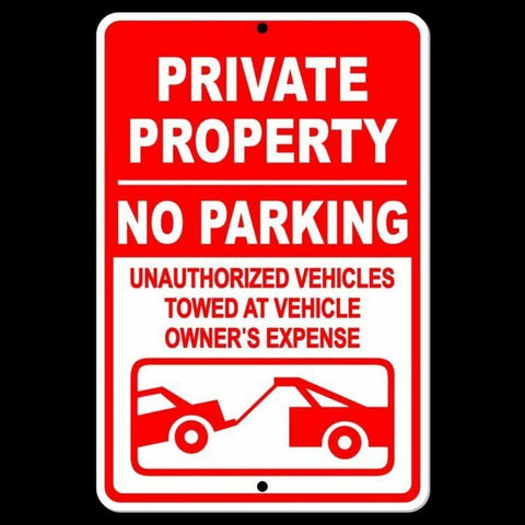 Private Property No Parking Violators Towed At Owners Expense Sign / Decal  Spp006 / Magnetic Sign