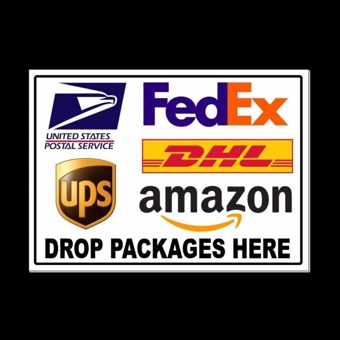 Delivery Instructions Drop Package Here Sign / Decal Usps Fedex Amazon ...