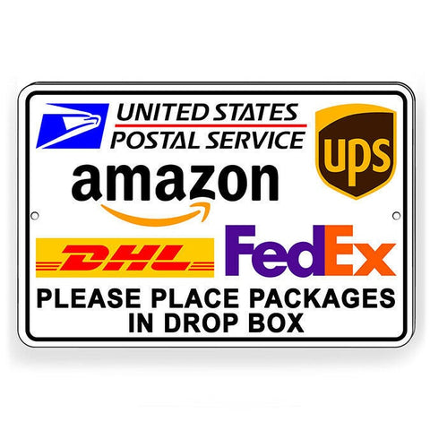Please Deliver Packages To Drop Box Sign / Decal   /  Usps Delivery  I251 / Magnetic Sign