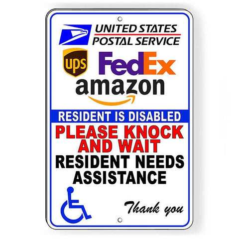 Delivery Instructions Metal Sign – “Leave All Packages, Arrows Pointing Down” – USPS, FedEx, UPS