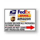 Please Deliver Package Front Door Not Here Arrow Right Sign / Decal   /  Ms70 / Magnetic Sign