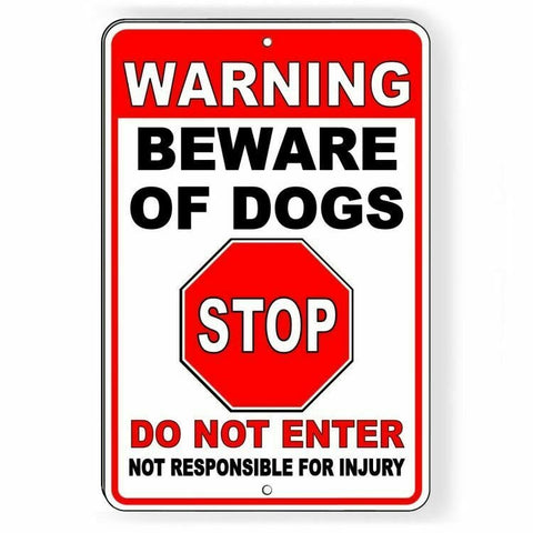 Warning Beware Of Dogs Do Not Enter Sign / Decal  Pitbull Bite Security Sbd030 / Magnetic Sign