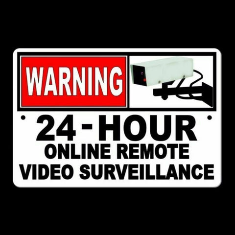 Warning 24 Hour Online Video Surveillance Sign / Decal  Camera Security / Cctv S022 / Magnetic Sign