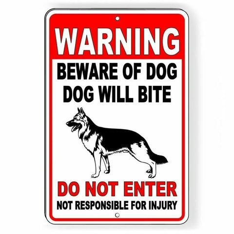 Beware Of German Shepard Dog Will Bite Do Not Enter Sign / Decal  Security Sbd036 / Magnetic Sign
