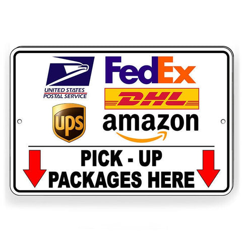 Pick Up Packages Here Arrows Down Sign / Decal   /  Deliver Usps Ups Si188 / Magnetic Sign