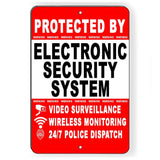 Protected Electronic Security System Video Surveillance Sign / Decal   /  S55 / Magnetic Sign