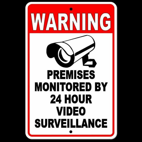 Warning Property Protected By 24 Hour Video Surveillance Sign / Decal  Security Cctv Camera S031 / Magnetic Sign