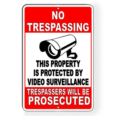 Property Protected By Video Surveillance Warning Security Camera Sign / Decal  S024 / Magnetic Sign