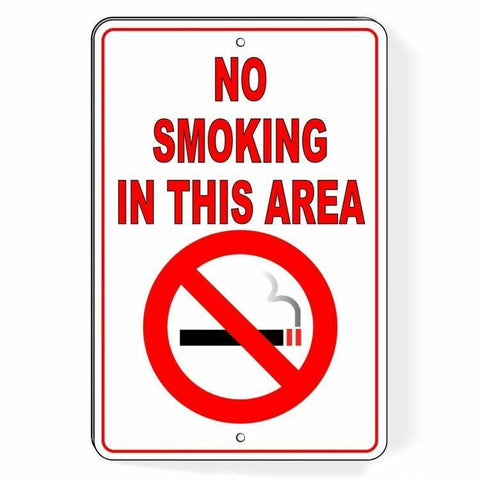 No Smoking In This Area Sign / Decal  Sns03 No Smoking Symbol / Magnetic Sign
