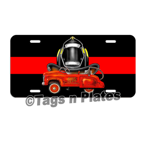 Fire Fighter / Fire Department / Red Line / Volunteer Fire Department / Fire Truck / License Plate / Tag / Decal Volunteer Fireman Lf073