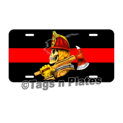 Fire Fighter / Fire Department / Red Line / Volunteer Fire Department / Fire Truck / License Plate / Tag / Decal Volunteer Fireman Lf075