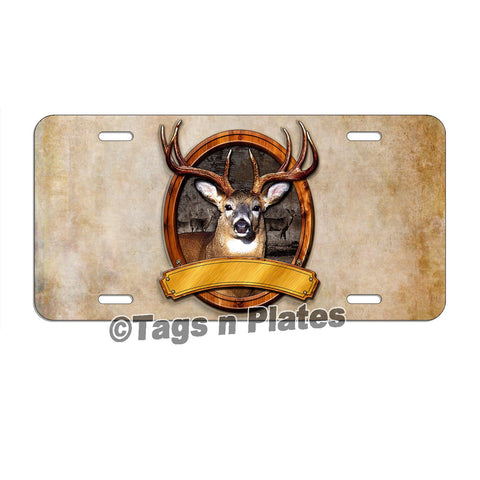 Deer Hunting Hunter License Plate Tag Or Decal Personalized Buck Doe Mounted Lhf007